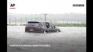 Flooding in North Korea_ State media photos show Kim Jong Un supervising evacuation work.