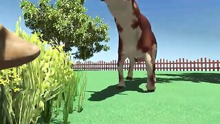 Cow, funny story with Elephant, Cartoon animation, 4K.