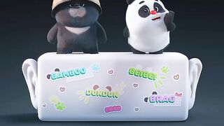 Panda rubs ears properly