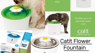 Catit Flower Fountain with Triple Action Filter, with Triple Action Filter