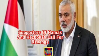 Supporters of Hamas and Hezbollah  for revenge after killings of leaders