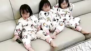 Naughty triplets so cute must watch and enjoy #funny #cutebaby