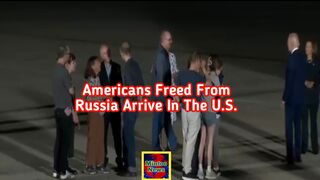Emotional moment as Americans freed from Russia in historic prisoner swap arrive in the U.S.