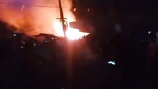 This is black night in village merket fire 2024