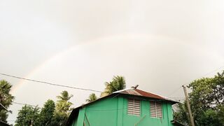 Rainbow in the sky looks very wonderful ????