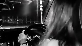 Cute girl driving car
