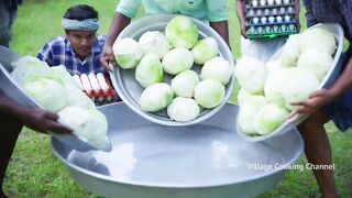 CABBAGE with EGGS | Vegetables with Egg Recipe Cooking in Village | Quick and Easy Omelette Recipe