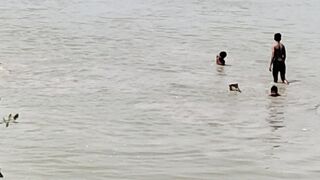Bath and swimming in the river