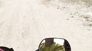 Rail road tour with motor bike