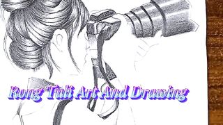 How to draw a girl holding a camera pencil sketch for beginners easy drawing