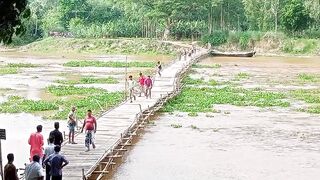 বন্যার পানি ভেসে গেলো মানুষের পারা পারের শেষ ঠিকানা
