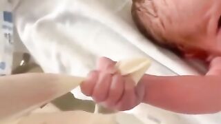 Newborn cute baby doctor fight