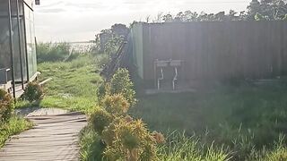 the sunlight with river view