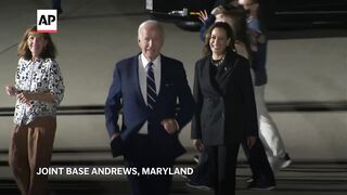 Biden says he feels 'great satisfaction and relief' after freed American prisoners return to the US.