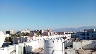 Beautiful scenery of city and mountain.