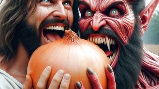 Jesus????Devil Onion Challenge ????????#jesus #god #devil #viral #febspotvideo