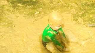 Children mud bath