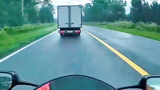 A motorcycle on a road