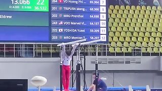 Eldrew Yulo????????P.Bar 2024 Asian Championships Younger brother of Carlos Yulo