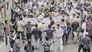 Students protests at science lab