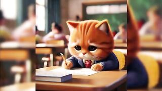 Ginger cat Did Badly in the exam #cat #cute #ai #kitten #viralcat