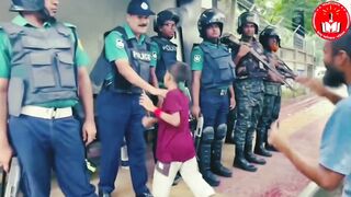 Children fight for quota protests against of BD police পুলিশকে ঘুষি মারলো বাচ্চা ছেলে