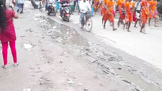 Devotees carrying God Jagadhatri