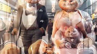 Say hello to funny Cat couple with baby like a pro ????????????????