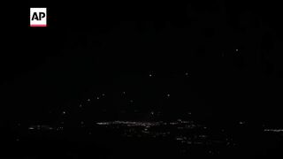 Israel's Iron Dome air defense system intercepts an attack from Lebanon.