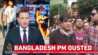 ￼  Celebrations after PM Sheikh Hasina resigns