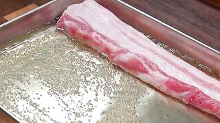 Soak the pork belly in beer for ten minutes