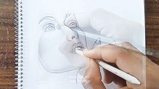 The pencil sketch drawing|| How to draw a beautiful girl for beginners @rongtuliartanddrawing