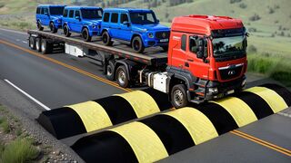 Cars vs Double Speed Bumps, Low Pipes and Ledges  BeamNG Drive