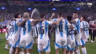 2024 Copa América Final: Argentina's trophy ceremony following 1-0 victory over Colombia