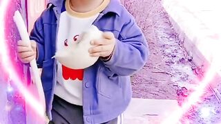 Cute Baby Boy fun and Work with his grandmother