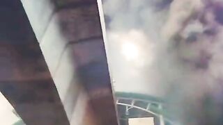 A man running in front of a fire fight,front,one person,run,soldier,