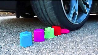 Crushing crunchy and soft things by car! TRY CAR VS M&M