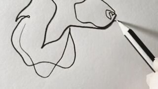 Draw a one line art #drawing #akram #art