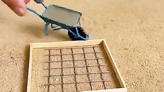 Building a miniature rustic rock house