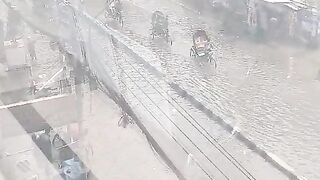 Dhaka city in water over  Flo road after Rin