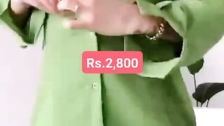 2 pcs women's stitched georgette plain co-ord set