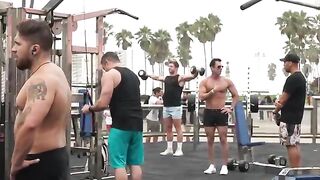 Old Man Powerlifter At Muscle Beach  Anatoly GYM PRANK