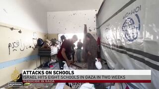 Israel hits eight schools in Gaza in two weeks.