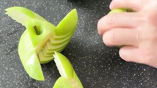 Super Salad Fruits Apple Decoration Idea #cuttingskills #foodideas #supersalad #fruitcarving