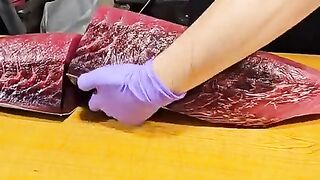 Tuna meat is known for its deep red color