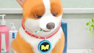 কুকুরের ব্রাশ করা | Funny cartoon | Moco and Yummy | #cartoon #shorts