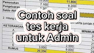 Examples of admin work test excel questions
