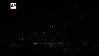 Israel's Iron Dome air defense system intercepts an attack from Lebanon