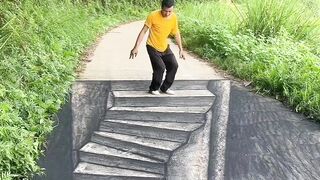 Amazing 3D Illusion Art on Road