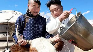 Isn't it nice to braise a big bull head and eat it with my brothers and sisters?